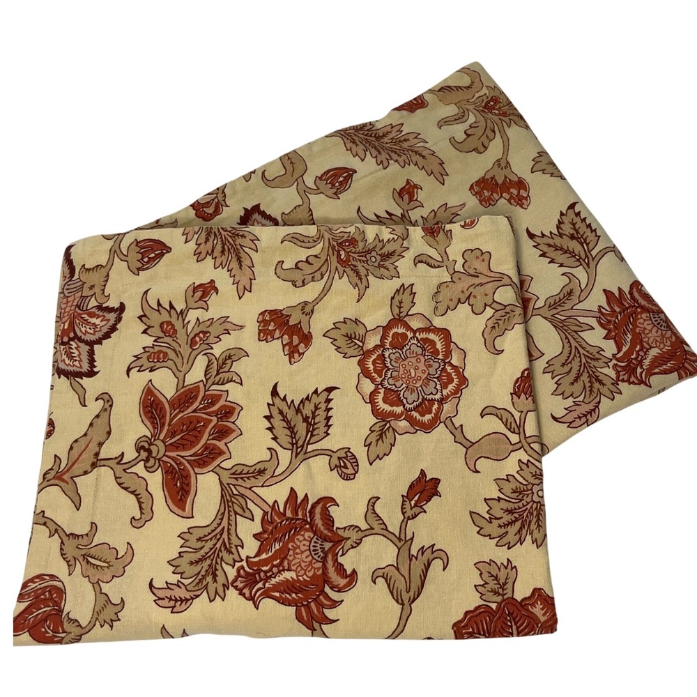 Set of 2 Pottery‎ Barn Tascha Palampore Jacobean Persimmon Rust Red Pillow Shams